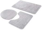 Popielaty komplet dywaników do łazienki w grecki wzór K3-N45