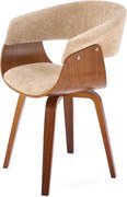 Krzesło z giętej sklejki w kolorze orzechowym K545 Halmar