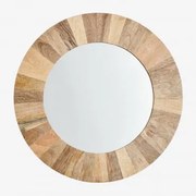 Lustro Ścienne Okrągłe Ø55 Cm Z Drewna Mango Lanzarote Drewno Mango - Sklum