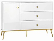 Komoda GALENA 120 1D3S biały połysk ML MEBLE