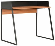 Czarne nowoczesne biurko z drewnianym blatem G3-P00