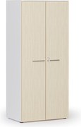 Szafa biurowa z drzwiami PRIMO WHITE, 800 x 500 x 1781 mm, biały/brzoza