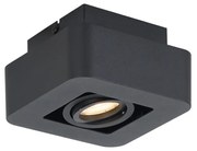 Zaokrąglony reflektor natynkowy czarny, obrotowy i przechylany - Dox