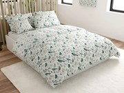 PrzytulneMieszkanie.pl PrzytulneMieszkanie.pl Bawełniana pościel LEAFBIRD POLY biało-zielona Rozmiar pościeli: 70 x 90 cm | 140 x 220 cm
