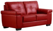 Kanapa 2-osobowa ze skóry  HAZEL - Kolor: czerwony