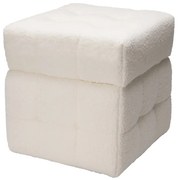 Pufa ze schowkiem kostka SQUARE, tapicerka baranek, 38 x 38 x 37 cm