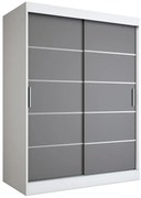 Szafa przesuwna biel + antracyt 150 cm G5-L15