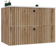 Wisząca szafka z umywalką 80 cm dąb evoke D0-Z27