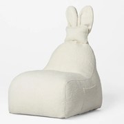 Urocza biała pufa dla dzieci FUNNY BUNNY