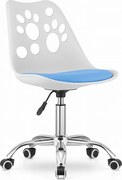 Krzesło obrotowe Valora PRINT ergonomiczne, biało-niebieskie do domu