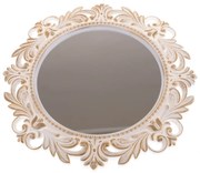 Plastikowe lustro ścienne Castillo białe, średnica51 cm
