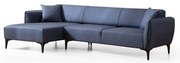 Niebieska sofa narożna Belissimo, lewy narożnik – Balcab Home