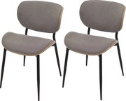 Krzesło do jadalni MCW-O45 (zestaw 2 sztuk),  naturalny, jasnoszary