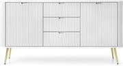 Komoda biała, nogi: złote, 168 x 87 x 39 cm