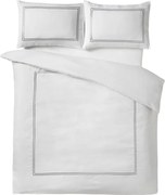 Biała satynowa pościel dwuosobowa 3-częściowa 200x200 cm So Soft Mono Satin Stitch – Catherine Lansfield