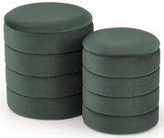 Zestaw 2 zielonych puf z pojemnikiem R5-F69