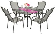 Metalowy zestaw ogrodowy PALMA IV. 1 + 4 Stół 90 x 90 cm (CT0312)