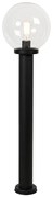 Stojąca lampa zewnętrzna czarna z przezroczystym kloszem 100 cm IP44 - Sfera
