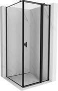 Mexen Mist T kabina prysznicowa uchylna prawa 80 x 80 cm, czarna ramka, czarna - 8A4T-080-080-70-70-P