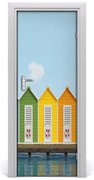 Fototapeta samoprzylepna na drzwi Plażowe kabiny
