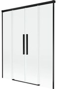 Mexen Rox parawan nawannowy 2-skrzydłowy rozsuwany 140 x 150 cm, transparent, czarny - 8C9-140-002-70-00