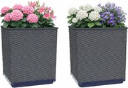 Zestaw 2 czarnych donic ogrodowych K4-A40