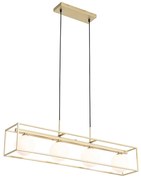 Designerska lampa wisząca złota z białym szkłem 4-światła - AniekDesignerski Oswietlenie wewnetrzne