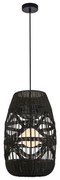 Czarna lampa wisząca z plecionym kloszem - K397 M2-L31