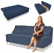 Kanapa sofa KIMO funkcja spania pojemnik Family Meble Anafi granat sztruks