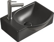 Mexen Mista umywalka nablatowa prawa 40 x 28 cm, czarna mat - 22174085R