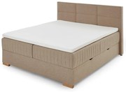 Beżowe łóżko boxspring ze schowkiem 180x200 cm Tambo – Meise Möbel