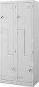 Szafa socjalna BHP na odzież czterokomorowa JULIA, 800 x 1850 x 450 mm, szara