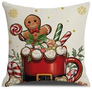 Świąteczna poszewka na poduszkę HOT CHOCOLATE 45x45 cm, kolorowa