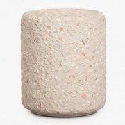 Stolik Pomocniczy Ogrodowy Okrągły Ø35 Cm Z Cementu Elyndra Beżowy Lastryko - Sklum