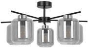Sufitowa lampa z pięcioma szklanymi kloszami grafitowa S6-M00
