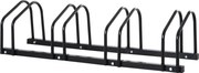 HOMCOM Stojak na 4 rowery Trwały i odporny na warunki atmosferyczne Montaż na ścianie lub podłodze Stal Srebrny 110x33x27cm | Aosom PL