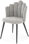Popielate tapicerowane metalowe krzesło B8-P93