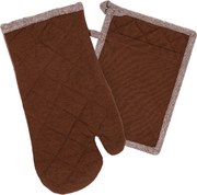 Rękawica kuchenna i podkładka Heda czekoladowy, komplet 2 szt.