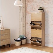 Szafka na buty Mónica 4-drzwiowa w kolorze dębu, na 24 pary.