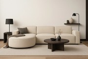 Narożnik modułowy Cursal B lewostronny – sofa narożna 282 × 166 cm, kremowy Raven 24, nowoczesny design