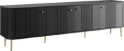 Szafka RTV Vesper 4D 187 cm - czarny / złote nogi