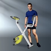 Rower treningowy HOMCOM trenażer rowerowy z 8-stopniową regulacją oporu magnetycznego z regulacją wysokości stalowy kolor żółty+biały 43 x 97 x 109 cm