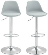 HOMCOM Zestaw 2 Hokerów Barowych, Obracane Krzesła z Oparciem, Regulowane Wysokość, do 120 kg, 42 x 38 x 82-104 cm, Szary