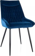 Krzesło tapicerowane AGAT VELVET granatowe SIGNAL