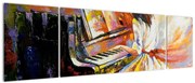 Obraz - Kobieta grająca na pianinie (170x50 cm)