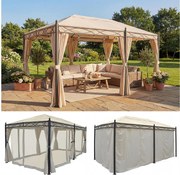 Pergola Calpe IV,  kremowy z boczną ścianą + moskitiera