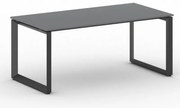 Biurko PRIMO INSPIRE, 180x90 cm, czarna podstawa, grafit