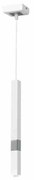 Lampa wisząca tuba biała, pojedyncza CASTRO WHITE / CHROME 1xG9