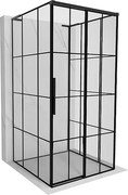 Mexen Rox-3S L kabina prysznicowa 3-ścienna rozsuwana prawa 120 x 120 cm, czarna kratka, czarna - 8C2L-120-120-70-77-3S-P