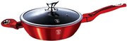 Czerwona elegancka patelnia z pokrywą 32cm C1-D19
